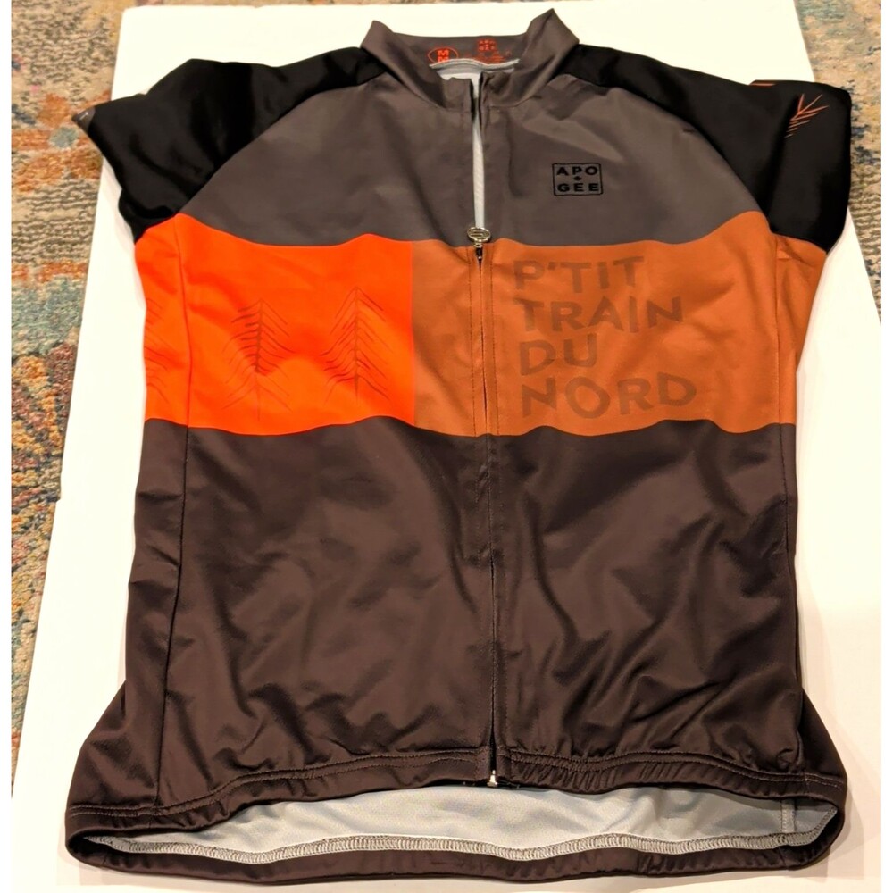 Apogée P'tit Train du Nord Cycling Jersey Full Zip Pockets Short Sleeve M